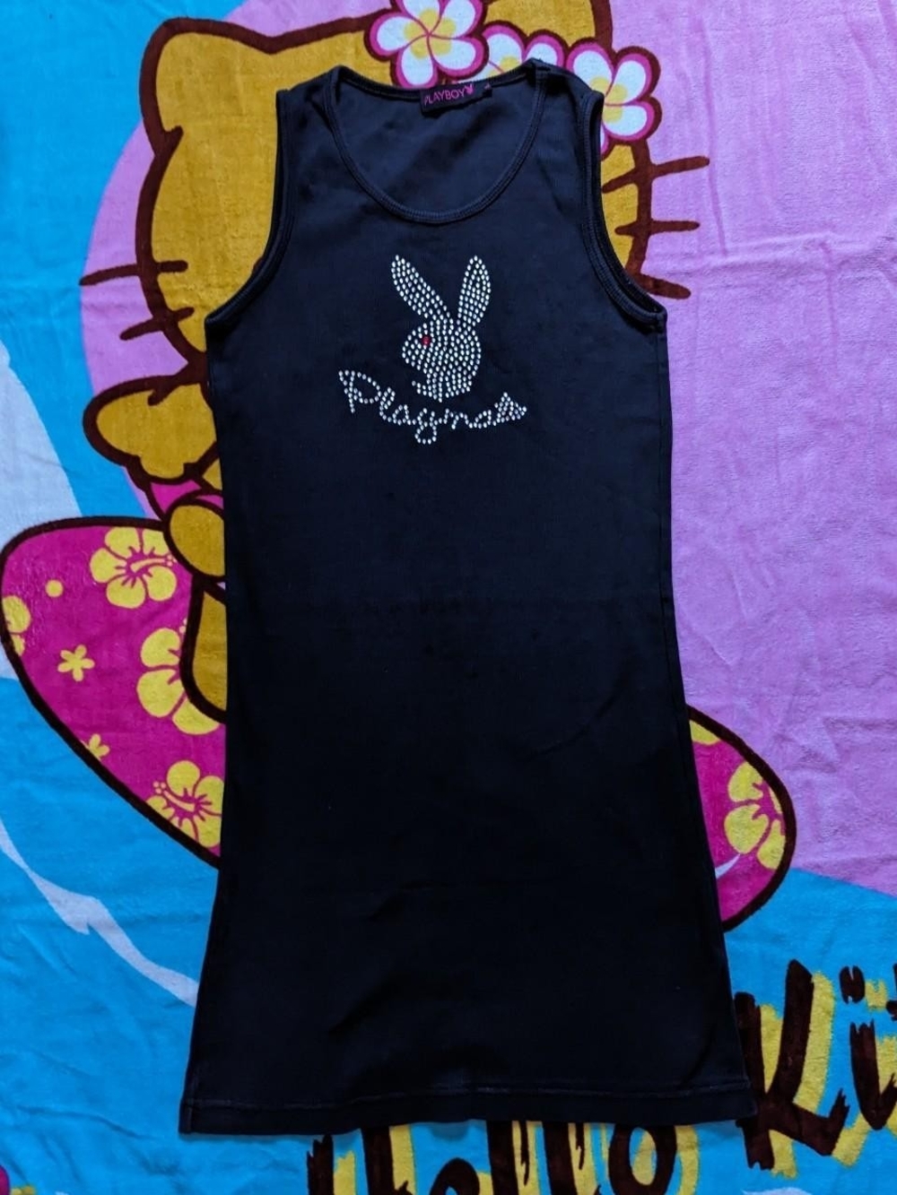 Playboy tank top tag says L
